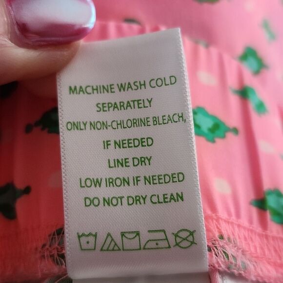 Lilly Pulitzer Elastic Waistband Wide Leg Palazzo Pants Pink & Green, XS - Picture 14 of 15